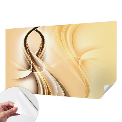 Peel and stick wall mural with a wavy line pattern