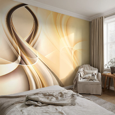 Peel and stick wall mural with a wavy line pattern