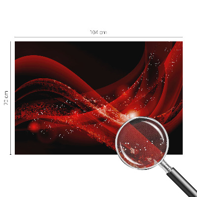Self-adhesive wall mural with a red vortex design