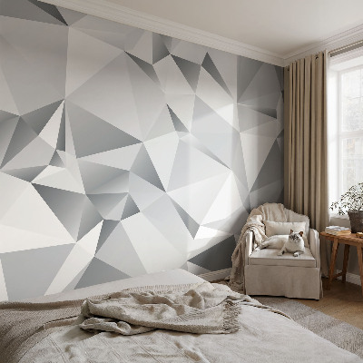 Stick-on wall mural with an abstract geometric design