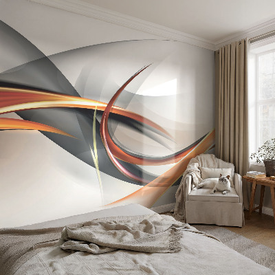 Removable wall mural wallpaper with an abstract dynamic pattern