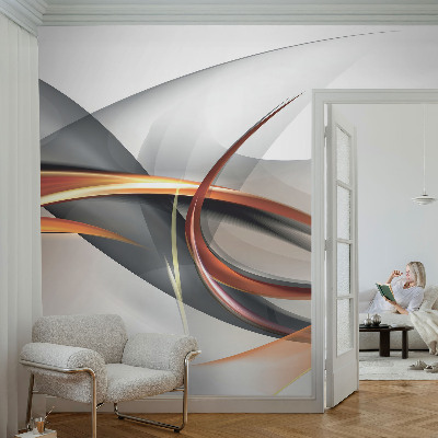 Removable wall mural wallpaper with an abstract dynamic pattern