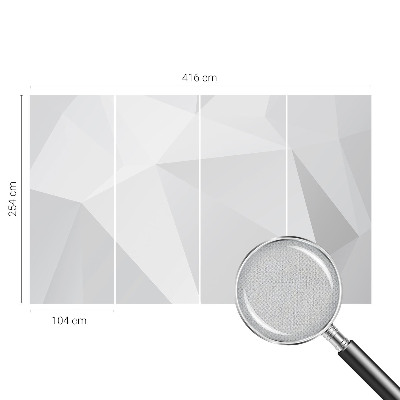 Removable wall mural with a gray triangle pattern