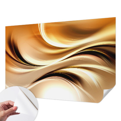 Peel and stick wall mural for living room with a fluid lines design