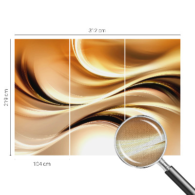 Peel and stick wall mural for living room with a fluid lines design