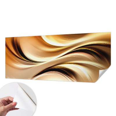Peel and stick wall mural for living room with a fluid lines design