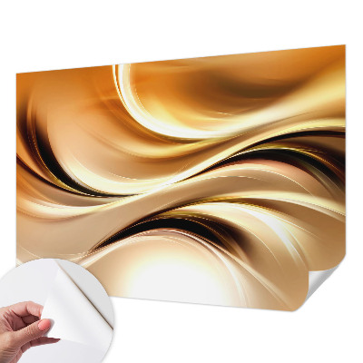 Peel and stick wall mural for living room with a fluid lines design