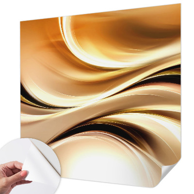 Peel and stick wall mural for living room with a fluid lines design