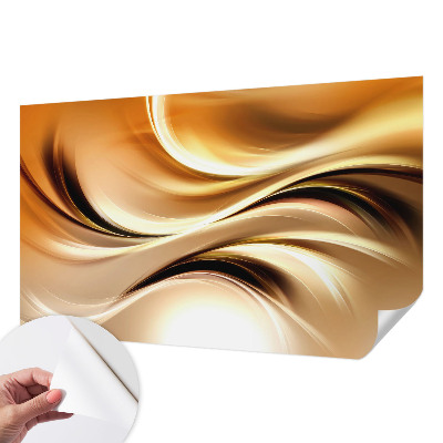 Peel and stick wall mural for living room with a fluid lines design