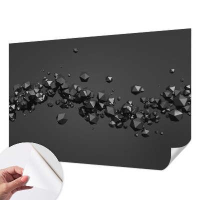 Peel and stick wall mural for bedroom with a black abstract lump pattern