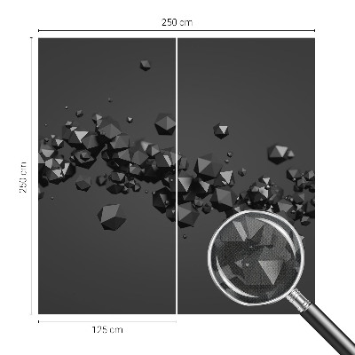 Peel and stick wall mural for bedroom with a black abstract lump pattern