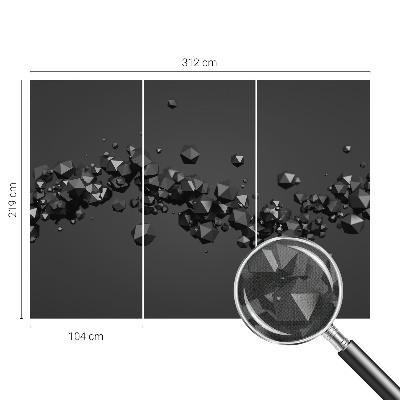 Peel and stick wall mural for bedroom with a black abstract lump pattern