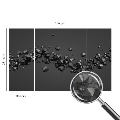 Peel and stick wall mural for bedroom with a black abstract lump pattern