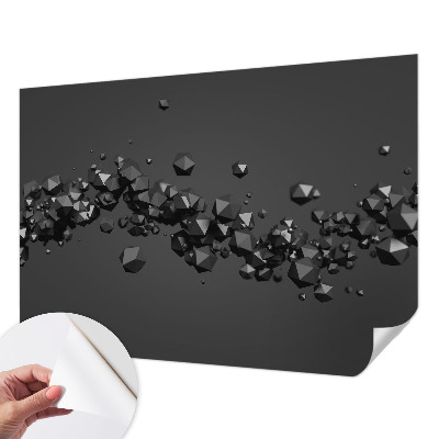 Peel and stick wall mural for bedroom with a black abstract lump pattern