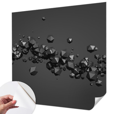 Peel and stick wall mural for bedroom with a black abstract lump pattern