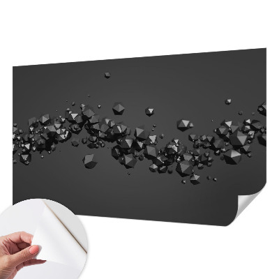 Peel and stick wall mural for bedroom with a black abstract lump pattern
