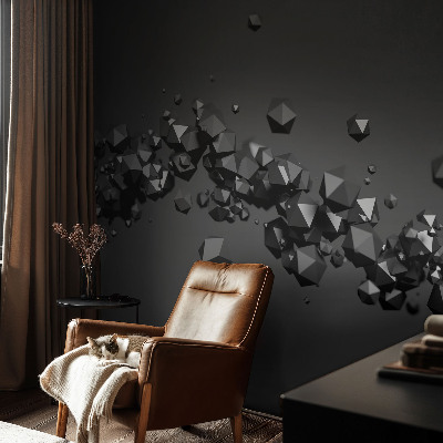 Peel and stick wall mural for bedroom Black lumps