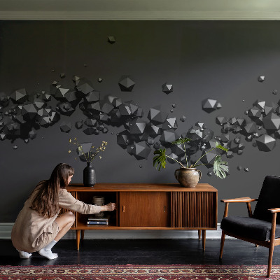 Peel and stick wall mural for bedroom Black lumps