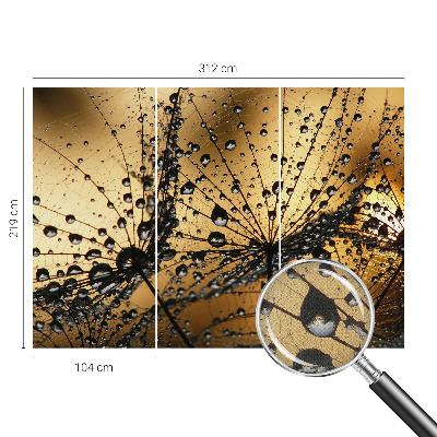 3D photo wallpaper mural with a delicate raindrop design