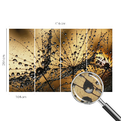 3D photo wallpaper mural with a delicate raindrop design