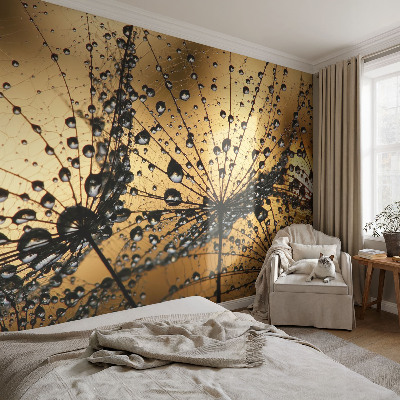 3D photo wallpaper mural with a delicate raindrop design