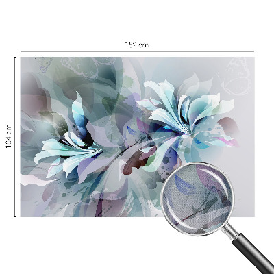 Nursery wall mural with a floral abstraction design