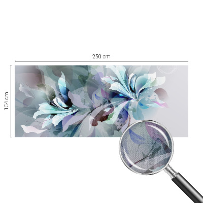 Nursery wall mural with a floral abstraction design