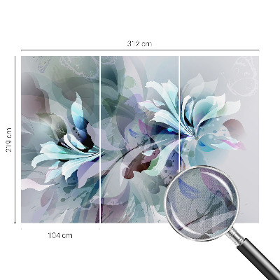 Nursery wall mural with a floral abstraction design