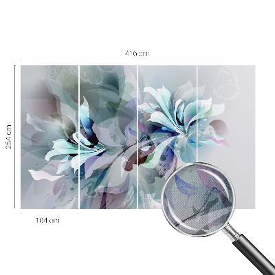 Nursery wall mural with a floral abstraction design