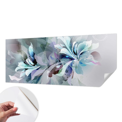 Nursery wall mural with a floral abstraction design