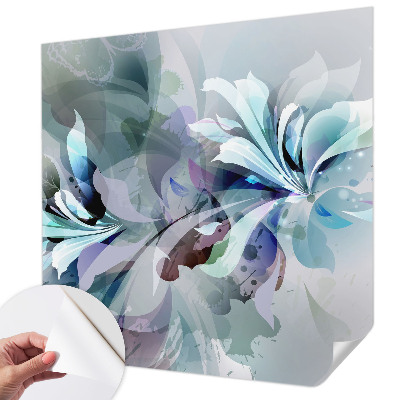 Nursery wall mural with a floral abstraction design