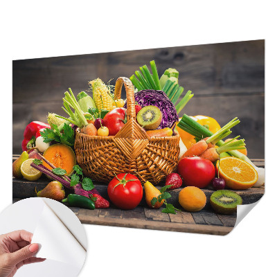Children's wall mural with a fruity motif