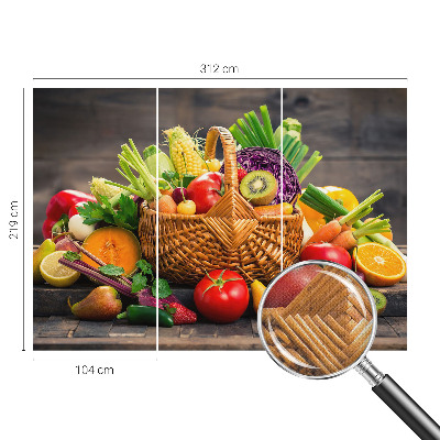 Children's wall mural with a fruity motif