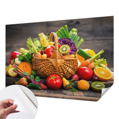 Children's wall mural with a fruity motif