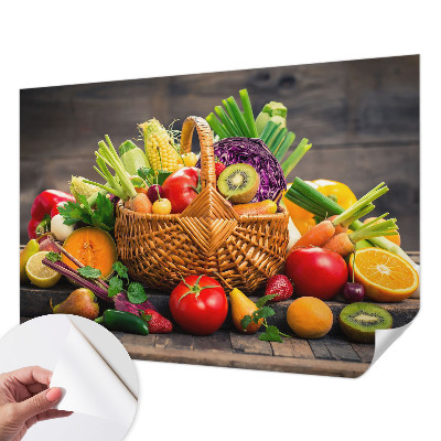 Children's wall mural with a fruity motif