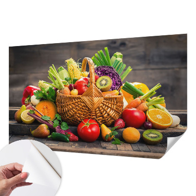 Children's wall mural with a fruity motif