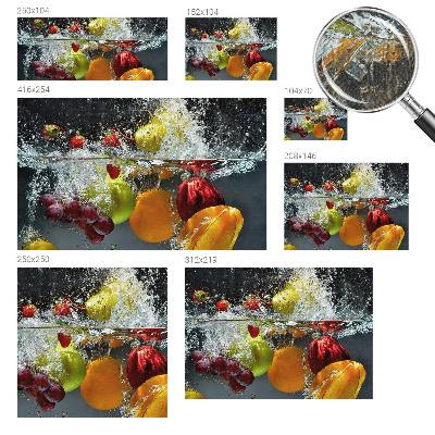 Peel and stick wall mural with a fruit-in-water design
