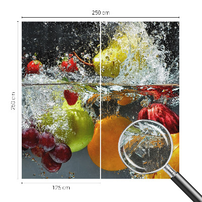 Peel and stick wall mural with a fruit-in-water design