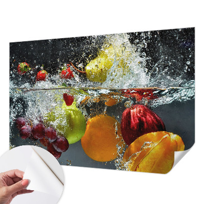 Peel and stick wall mural with a fruit-in-water design