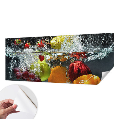 Peel and stick wall mural with a fruit-in-water design