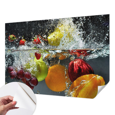 Peel and stick wall mural with a fruit-in-water design