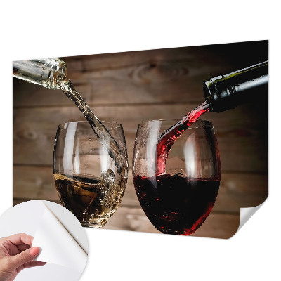 Baby room wall mural with a glasses of wine design