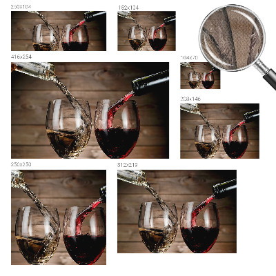 Baby room wall mural with a glasses of wine design