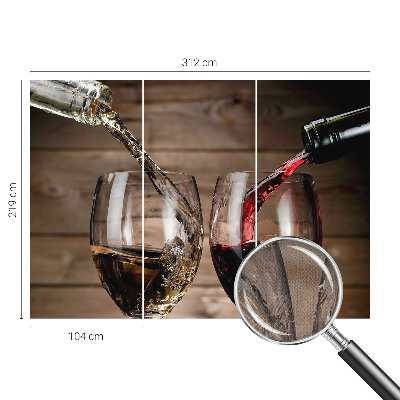 Baby room wall mural with a glasses of wine design