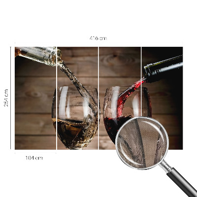 Baby room wall mural with a glasses of wine design