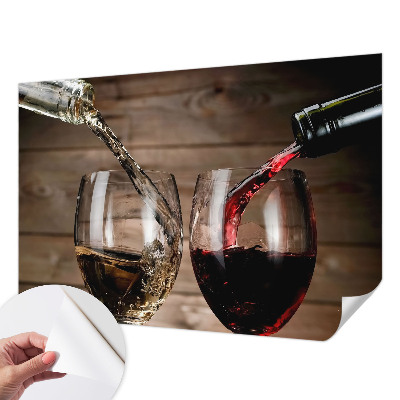 Baby room wall mural with a glasses of wine design