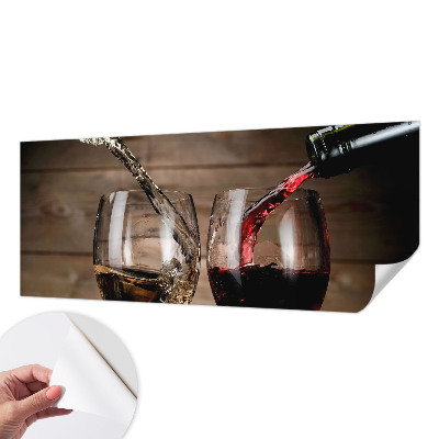 Baby room wall mural with a glasses of wine design