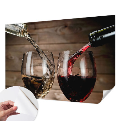 Baby room wall mural with a glasses of wine design