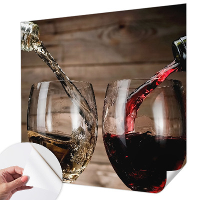 Baby room wall mural with a glasses of wine design