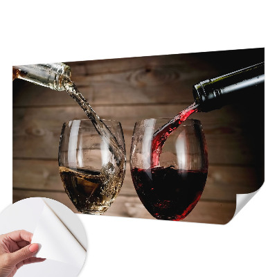 Baby room wall mural with a glasses of wine design